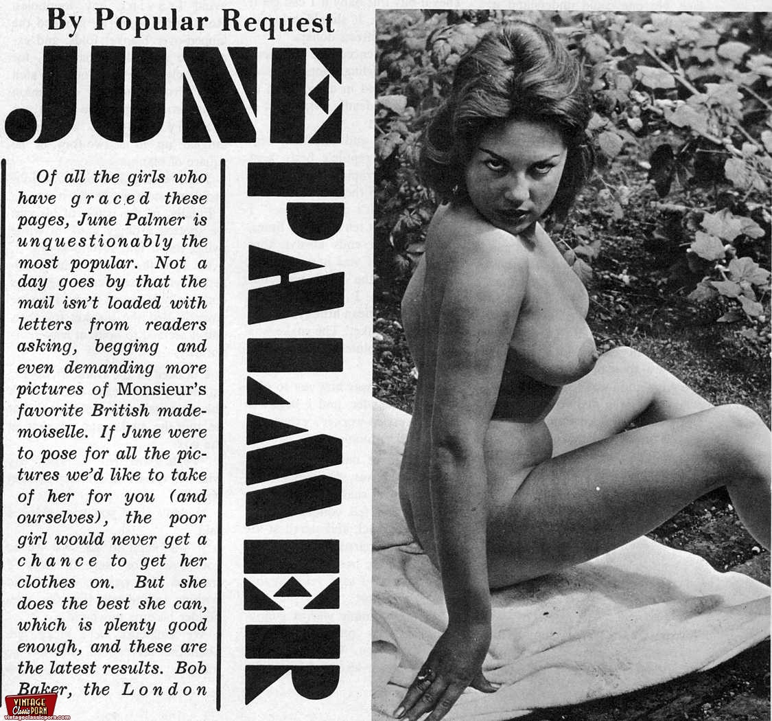 Voluptuous Vintage Sixties Model June Palmer Posing Nude