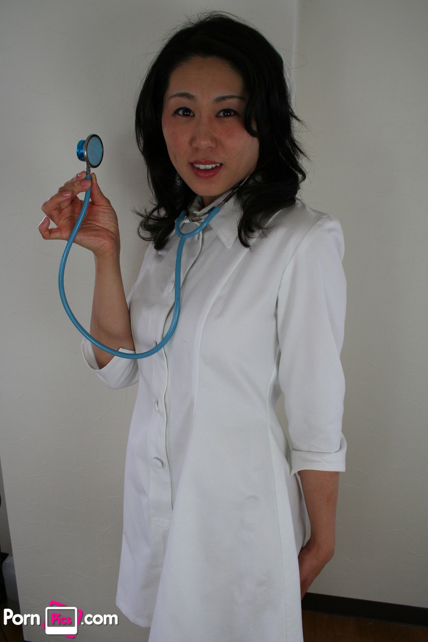 Japanese nurse Fujiko Sakura gets stripped and spit roasted in a 3some