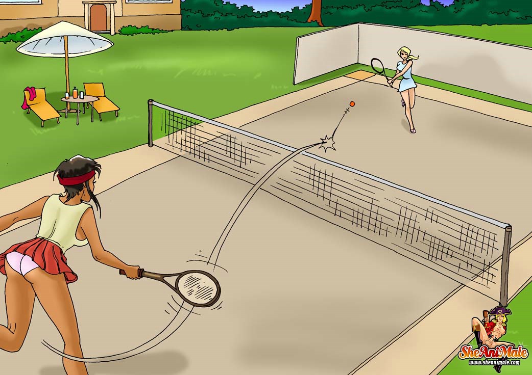 Busty cartoon tennis player gets seduced & boned by her shemale opponent  