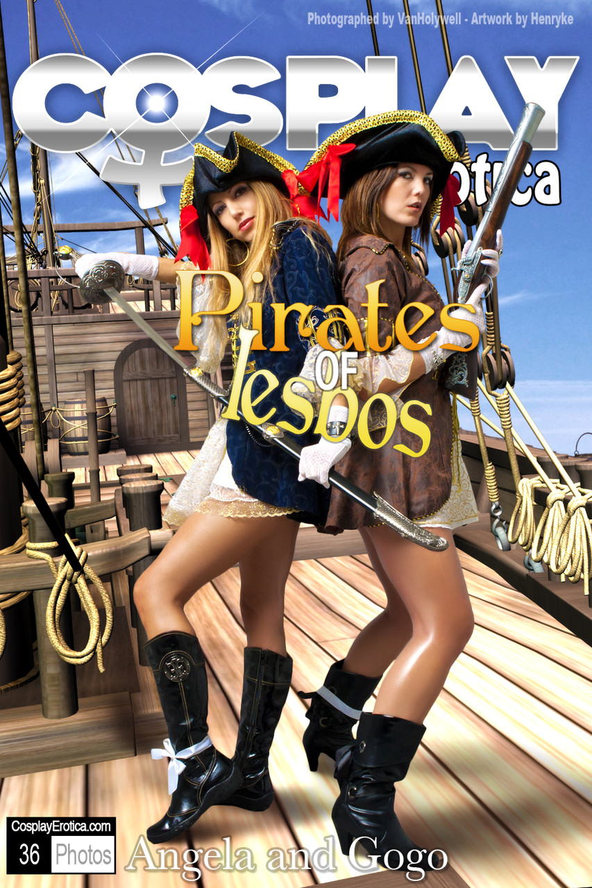 Female pirates partake in lesbian foreplay