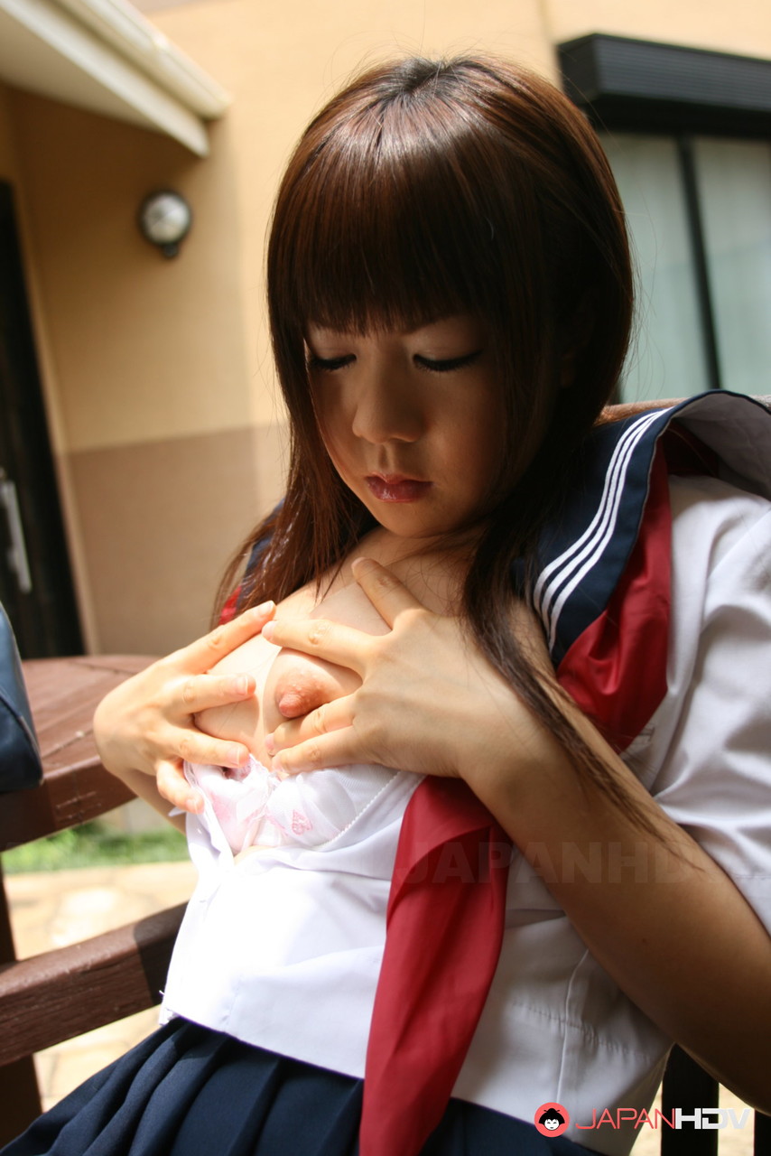 Japanese schoolgirl Shino Mizusawa endures breast massage