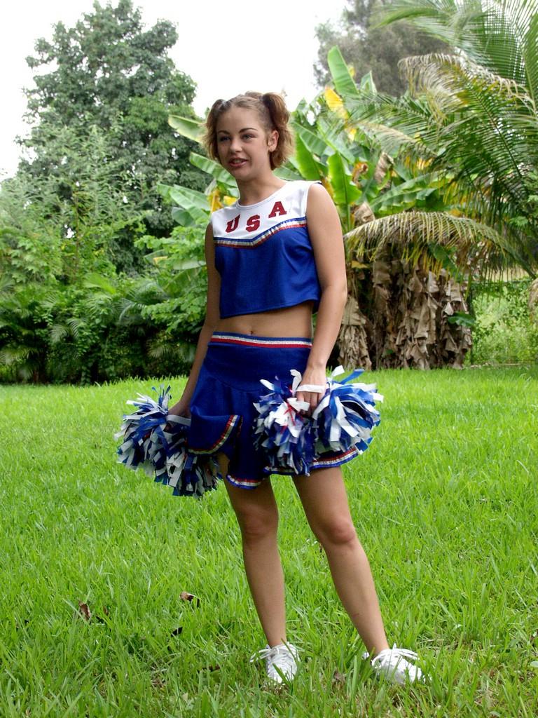 Check Out This Naughty Cheerleader As She Gets Naked And Mas...
