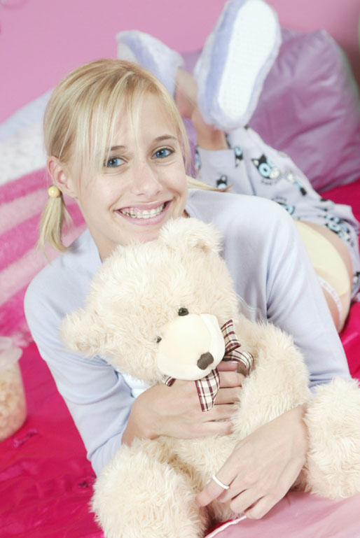 Amanda Playing With Her Stuffed Animal
