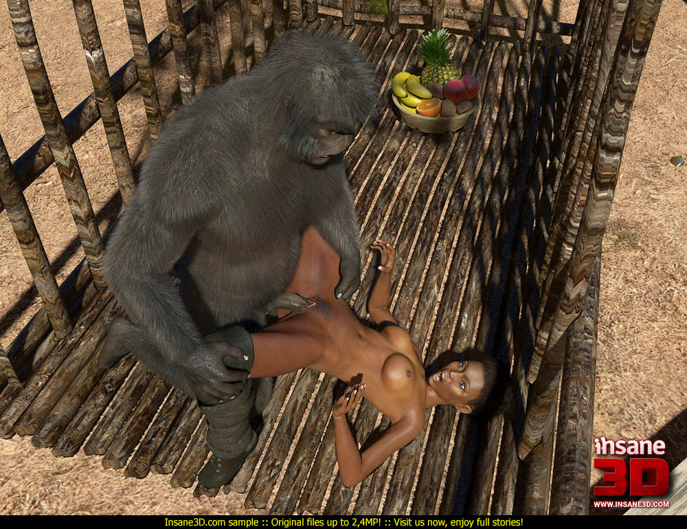 Smooth-skinned Jungle Explorer Banged By A Monkey Man
