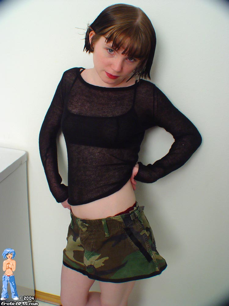 Teen Doing Laundry Drops Camouflage Skirt Spreads  
